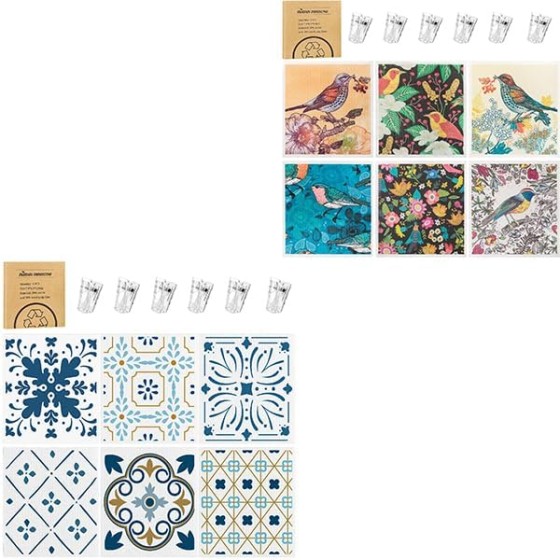 12 Pack Swedish Dishcloths for Kitchen, Reusable Paper Towels Swedish Dish Towels with Clips, Absorbent Dish Cloth No Odor for Cleaning Home Kitchen