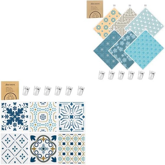 12 Pack Swedish Dishcloths for Kitchen, Reusable Paper Towels Swedish Dish Towels with Clips, Absorbent Dish Cloth No Odor for Cleaning Home Kitchen